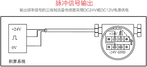 蒸汽管道计量表脉冲信号输出接线图