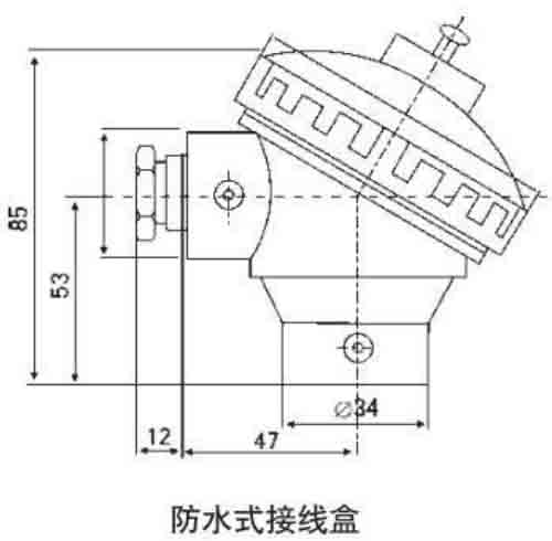 工业热电阻防水接线盒结构图