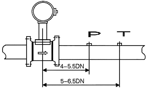 dn800涡街流量计压力温度传感器安装位置图