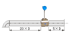 插入式气体流量计直管段安装要求示意图三