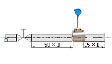 测量压缩空气流量计直管段安装要求示意图六